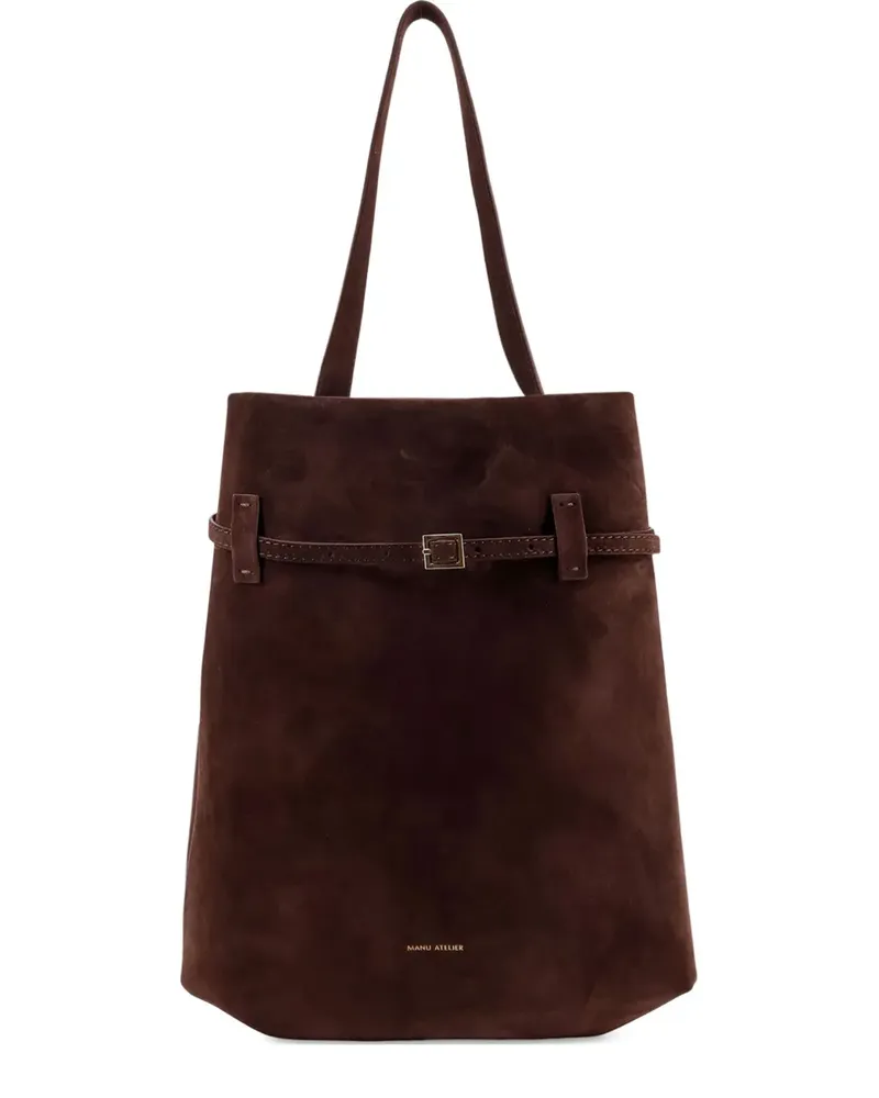 Manu Atelier Tote du Jour Tote Bag aus Wildleder mit Schnallenverschluss - Braun Braun