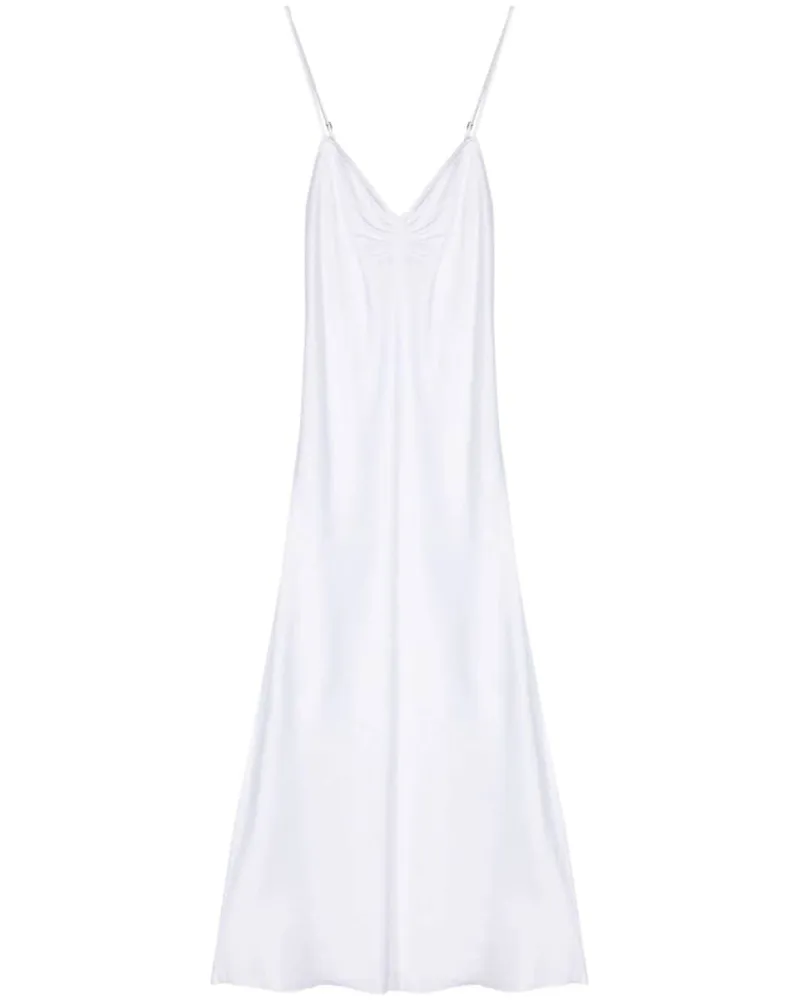 forte_forte Plissiertes Satin-Midikleid - Weiß Weiß