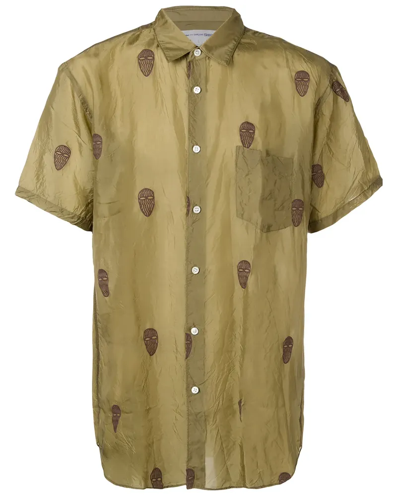 Comme des Garçons Hemd mit Masken-Print - Grün Grün