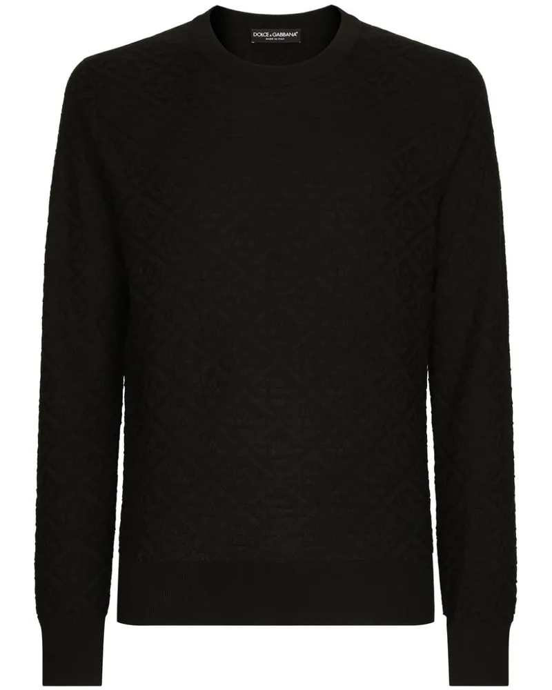 Dolce & Gabbana Seidenpullover mit Rautenmuster - Schwarz Schwarz