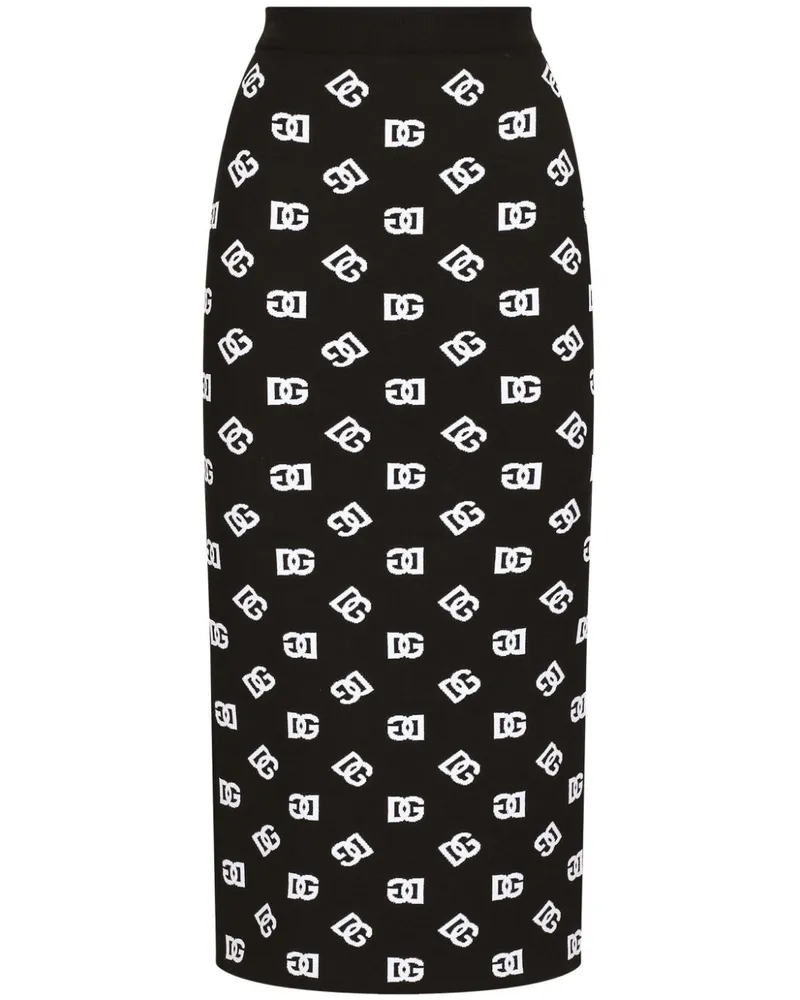 Dolce & Gabbana Gestrickter Midirock - Schwarz Schwarz