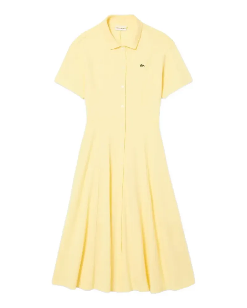 Lacoste piqué button-down midi dress - Gelb Gelb