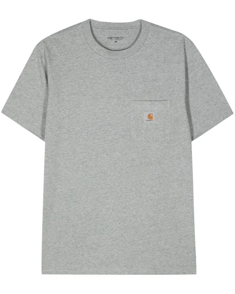 Carhartt WIP Pocket T-Shirt mit Logo-Applikation Grau