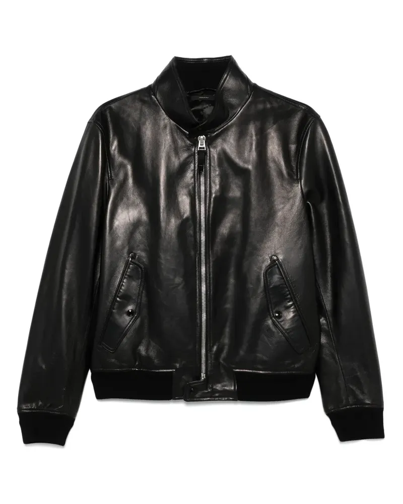 Tom Ford Bomberjacke aus Leder - Schwarz Schwarz