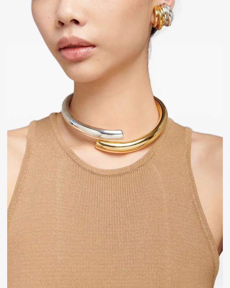 Federica Tosi tube hinge choker necklace - Gold Gold