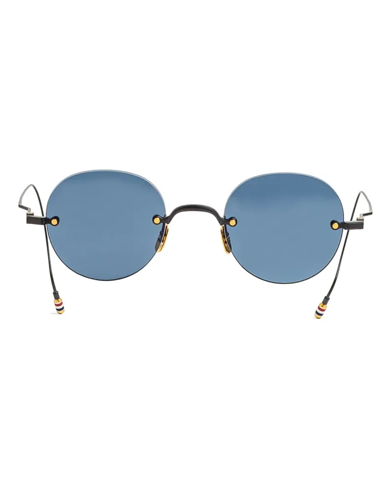 Thom Browne Sonnenbrille mit rundem Gestell - Schwarz Schwarz