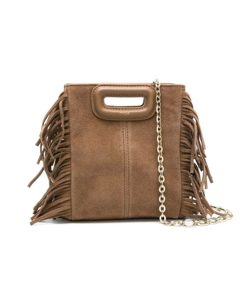Maje Kleine Tasche mit Fransen - Braun Braun