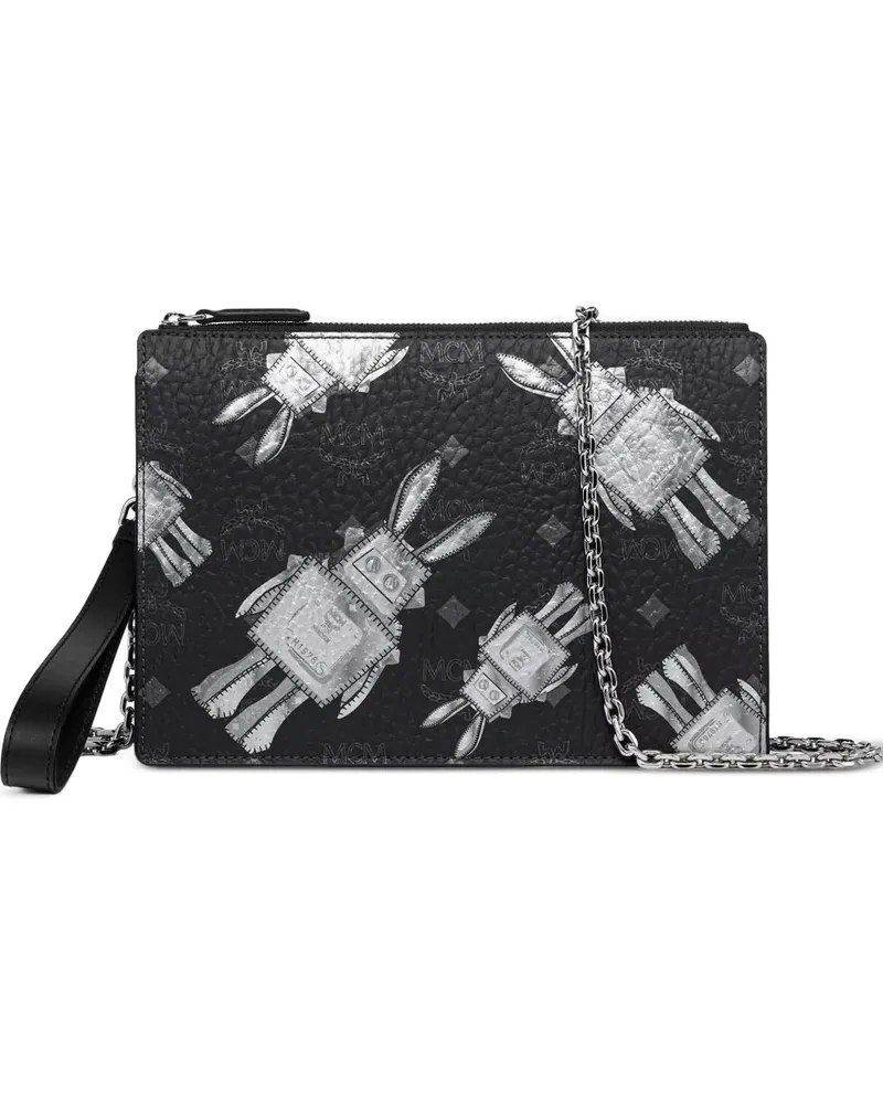 MCM Schultertasche mit Visetos-Print - Schwarz Schwarz