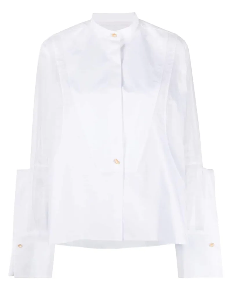 Jil Sander Hemd mit semi-transparenten Einsätzen - Weiß Weiß