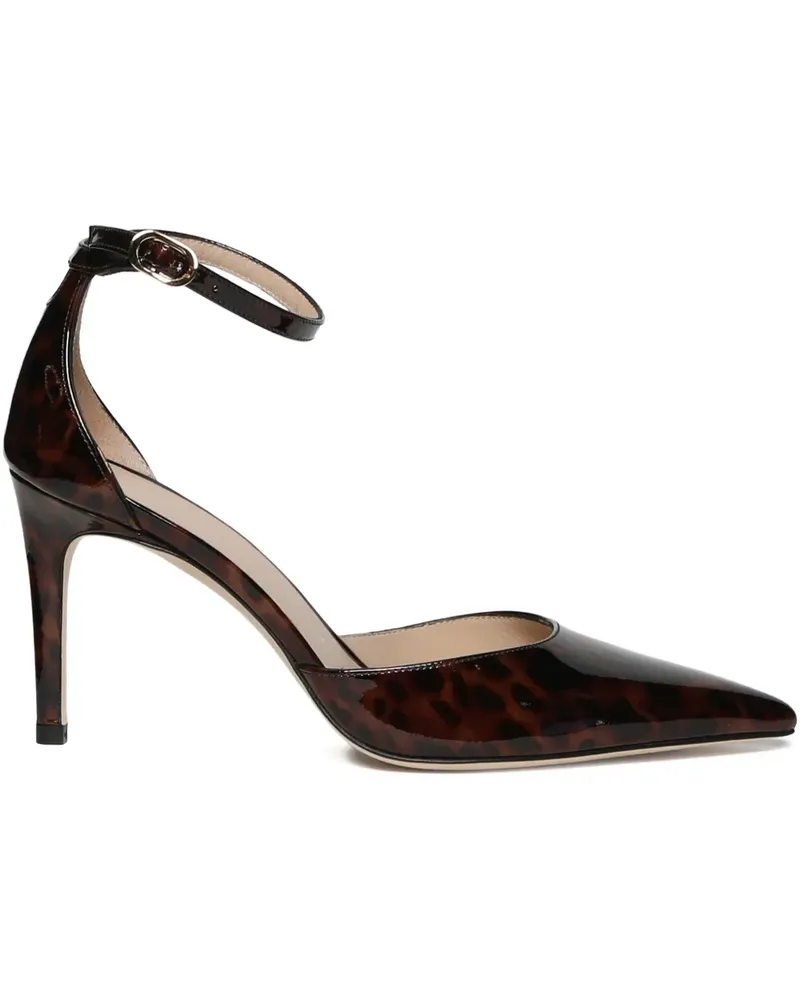 Stuart Weitzman 85mm ankle strap pointed pumps - Braun Braun