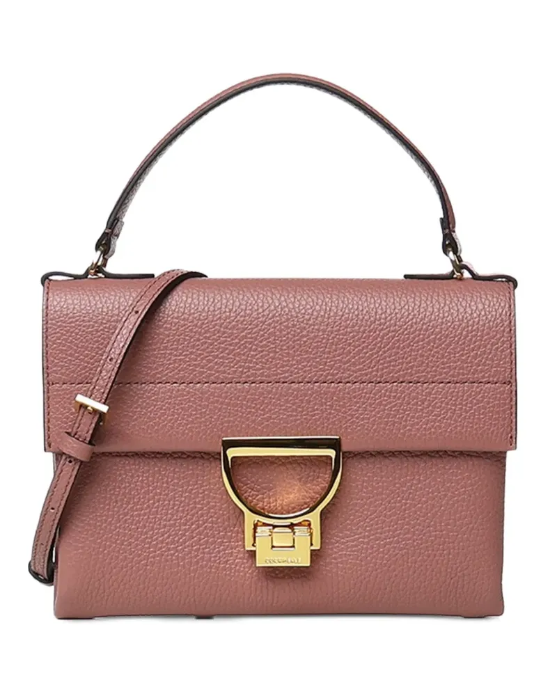 Coccinelle mini grainy leather tote bag - Rosa Rosa
