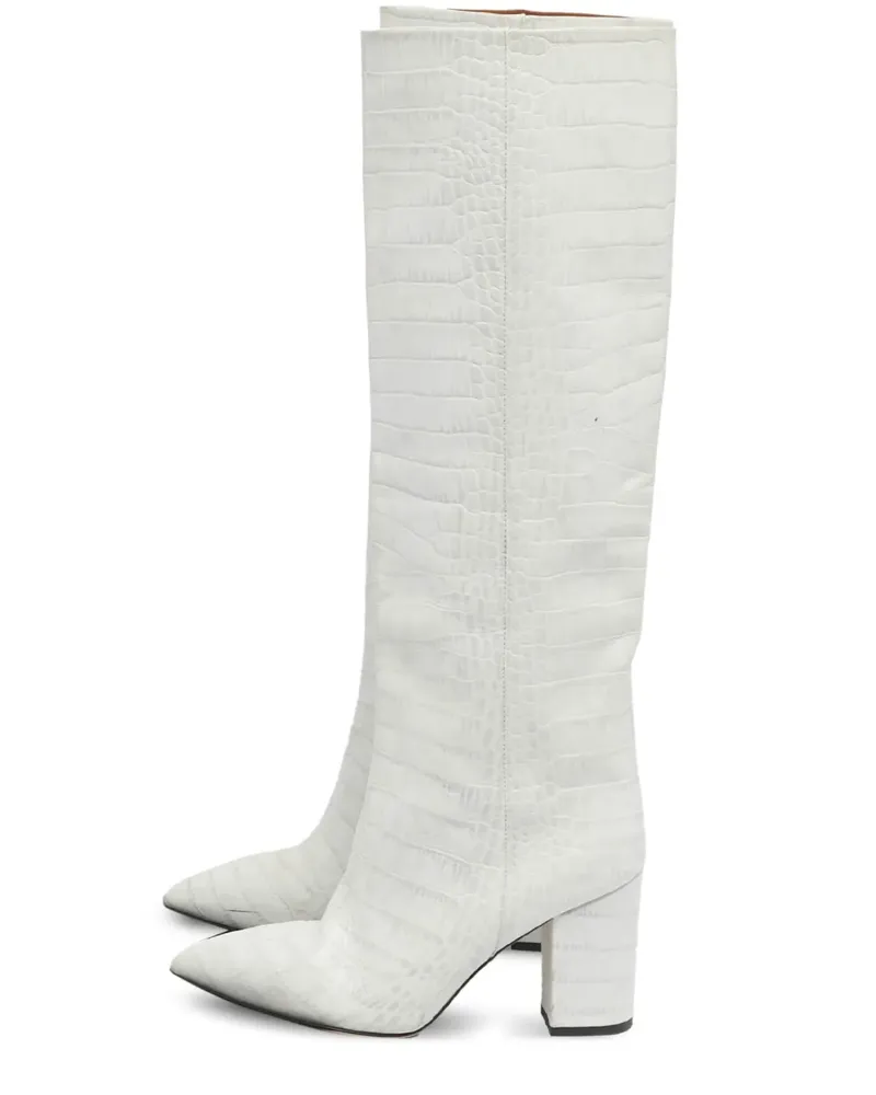 Paris Texas croc-embossed leather boots - Nude Nude