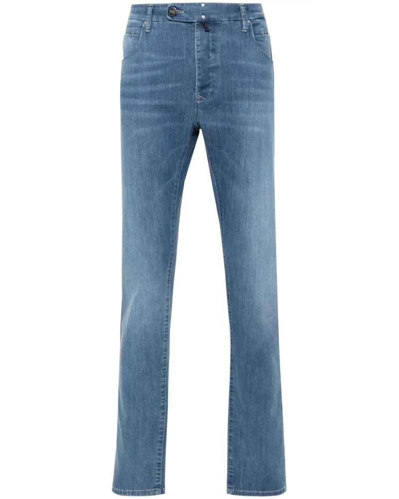 Incotex Tapered-Jeans mit Logo-Patch Blau