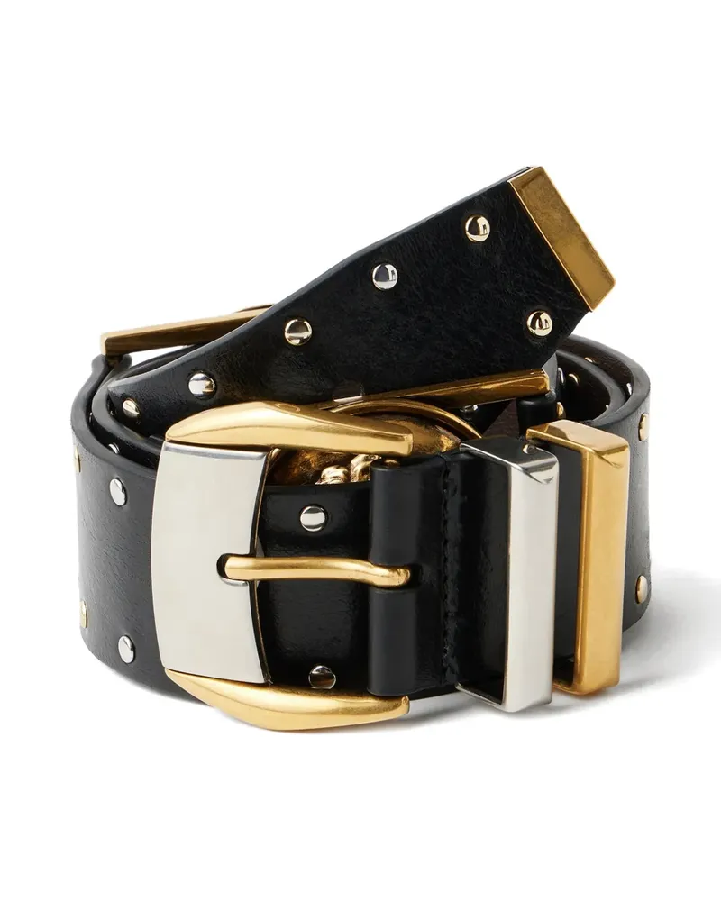 Versace Medusa Gürtel mit Nieten - Schwarz Schwarz