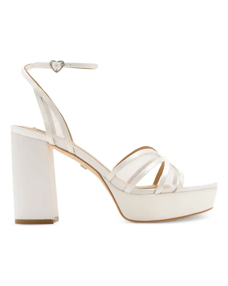 Badgley Mischka Yohana mesh-panel platform sandals - Weiß Weiß