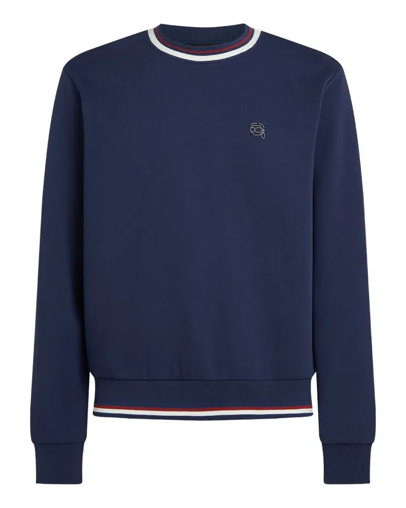 Karl Lagerfeld Ikon Sweatshirt mit gestreiftem Kragen - Blau Blau