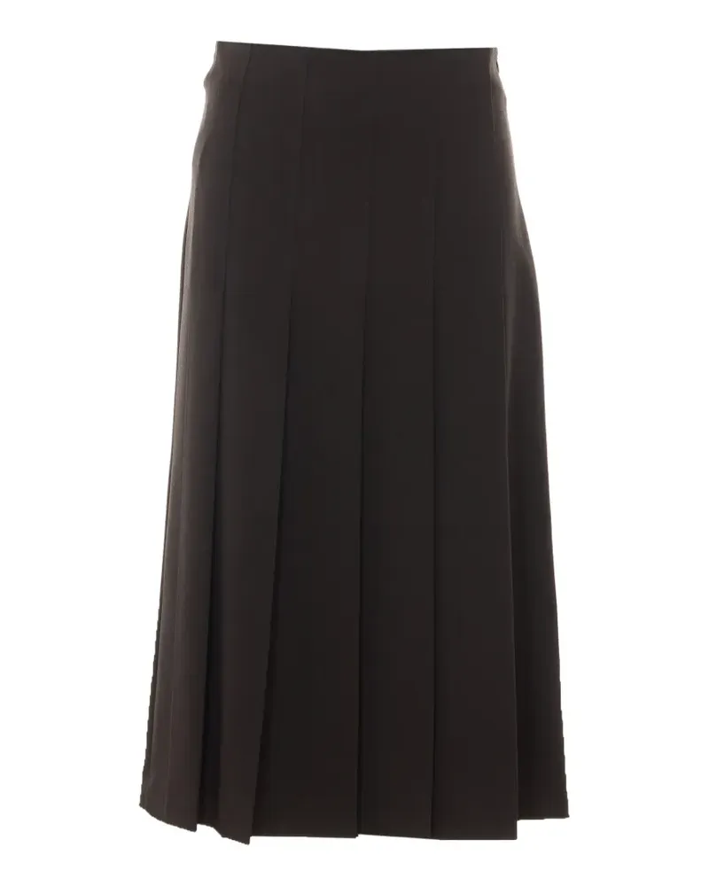 Rue du Bac pleated rear-slit midi skirt - Schwarz Schwarz