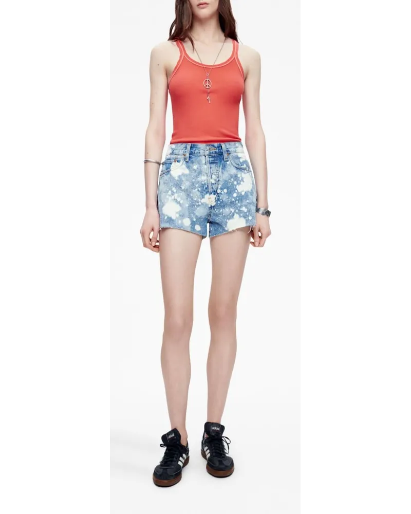 RE/DONE Hoch sitzende Jeans-Shorts Blau