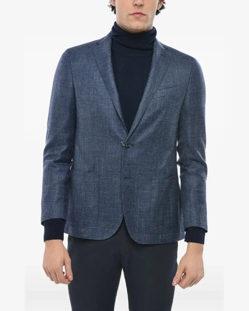 Corneliani single-breasted patch-pocket blazer - Blau Blau