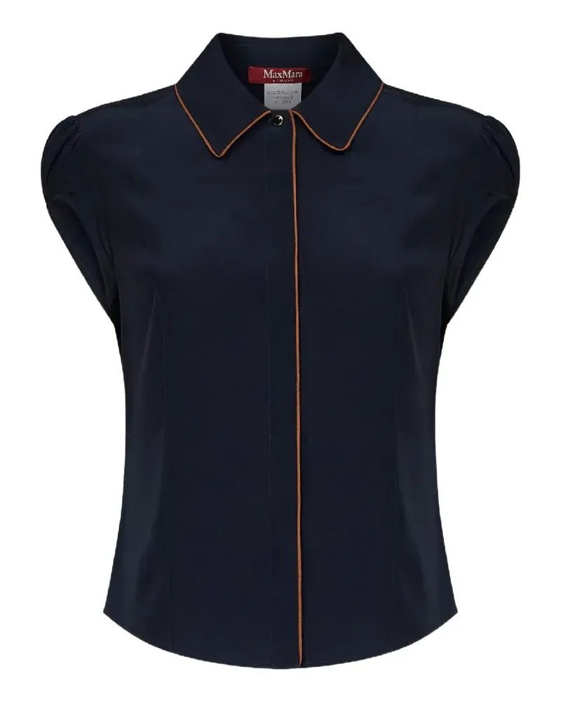 Max Mara Hemd mit Paspelierung - Blau Blau