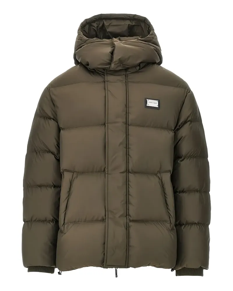 Emporio Armani logo-plaque padded jacket - Grün Grün