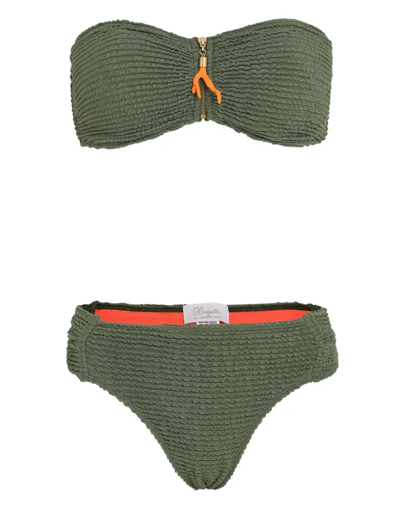 BRIGITTE Seersucker-Bikini - Grün Grün