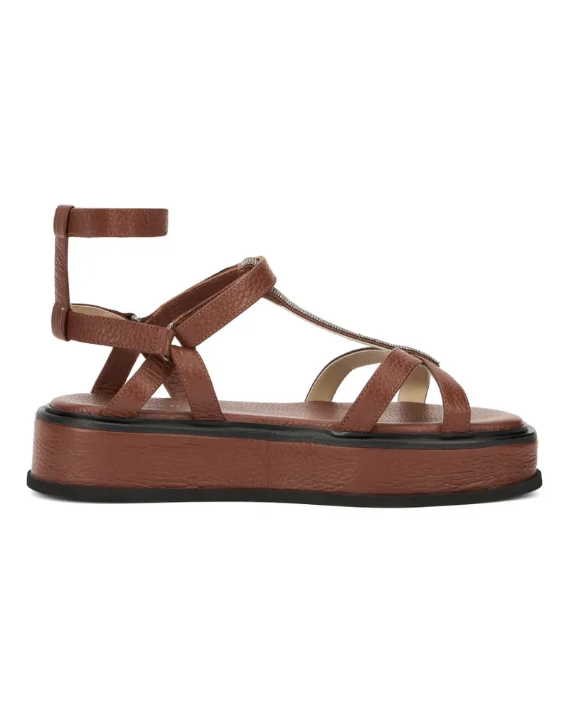 Fabiana Filippi woven strap leather sandals - Braun Braun