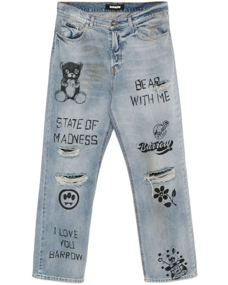 BARROW Jeans mit Zeichnungs-Print - Blau Blau