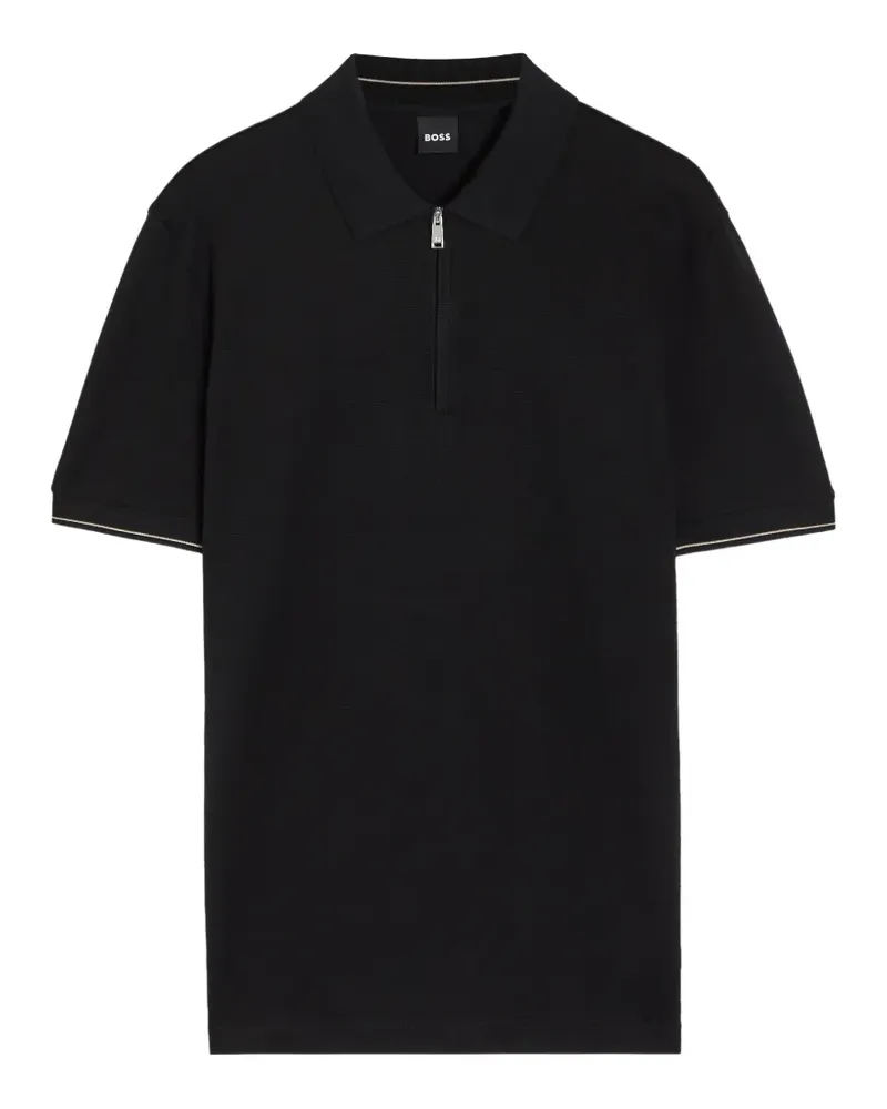 HUGO BOSS zip-fastening polo shirt - Schwarz Schwarz