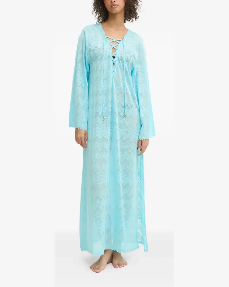 Melissa Odabash lace-up chevron beach dress - Blau Blau