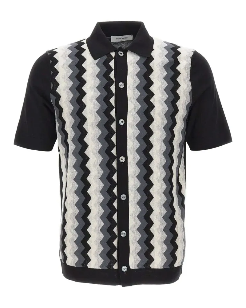 Gran Sasso chevron-jacquard shirt - Schwarz Schwarz