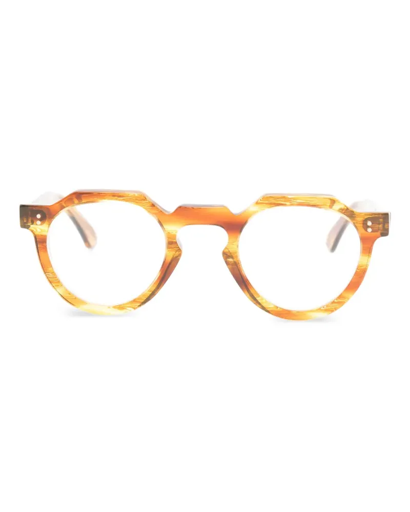 Lesca Crown XL Brille mit rundem Gestell - Braun Braun