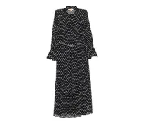 Maxikleid mit Polka Dots - Schwarz