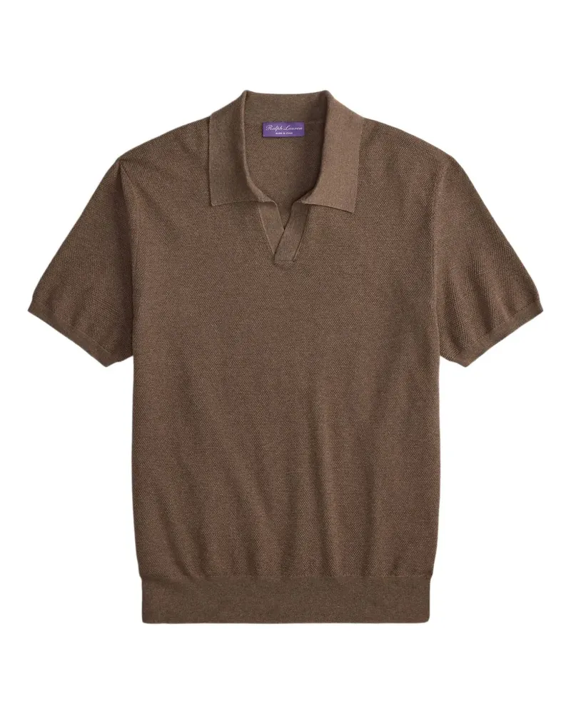Ralph Lauren T-Shirt mit Polokragen - Braun Braun