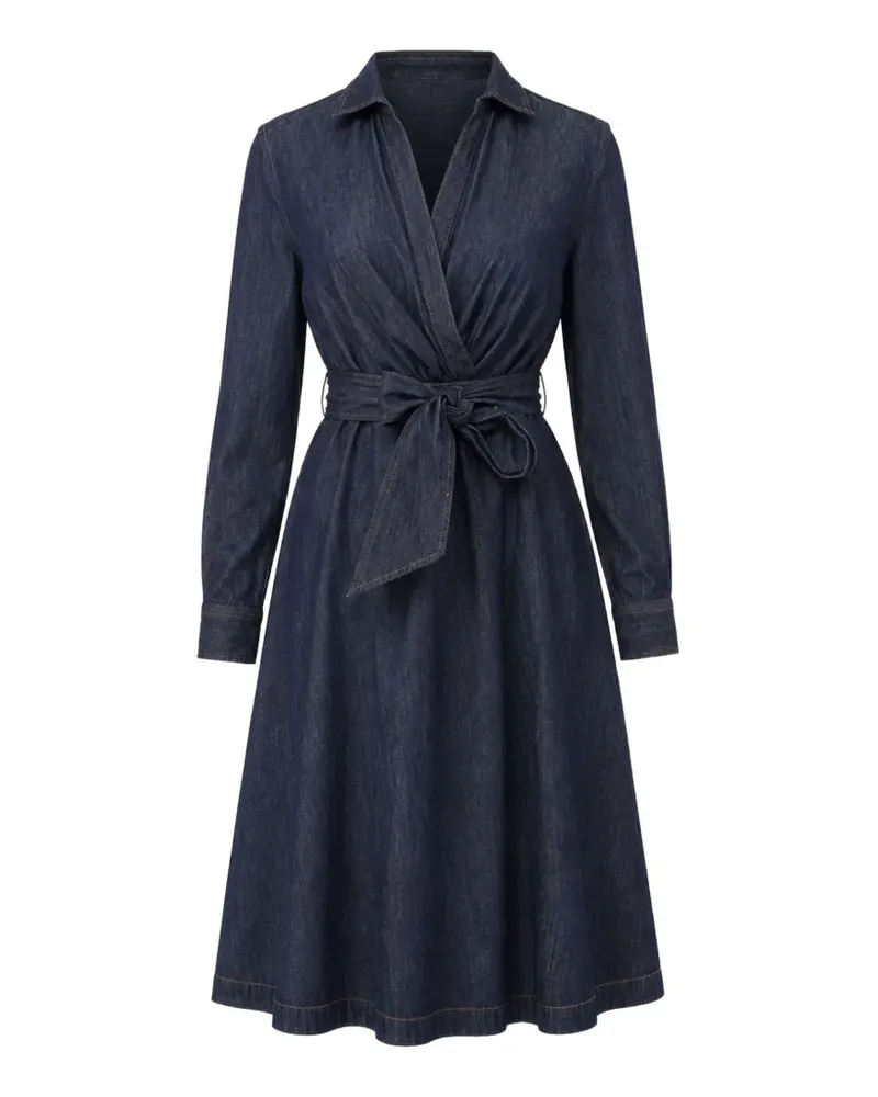 Ralph Lauren belted wrap mdi dress - Blau Blau