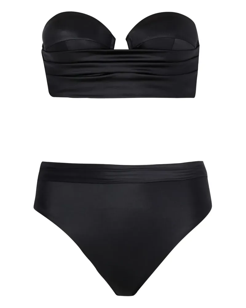Balmain Geraffter Bikini - Schwarz Schwarz