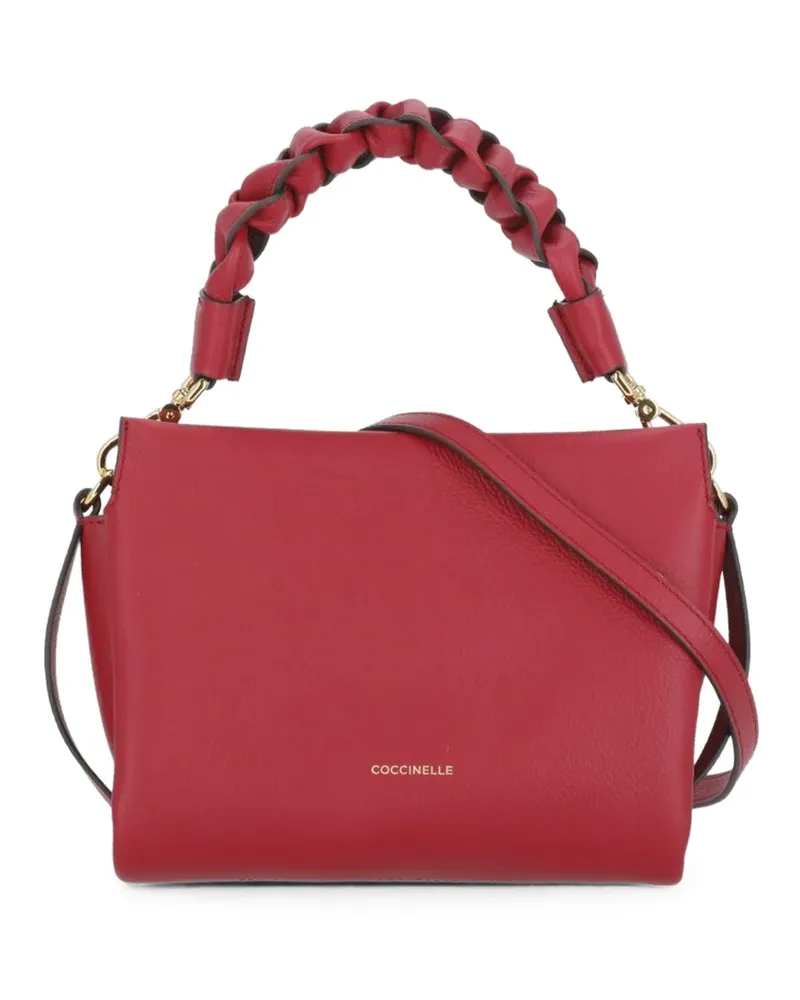 Coccinelle braided-handle pebbled shoulder bag - Rot Rot