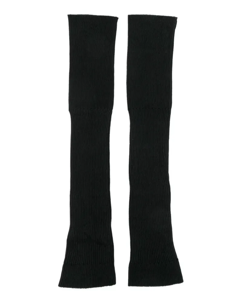 Yohji Yamamoto Gerippte Stulpen - Schwarz Schwarz