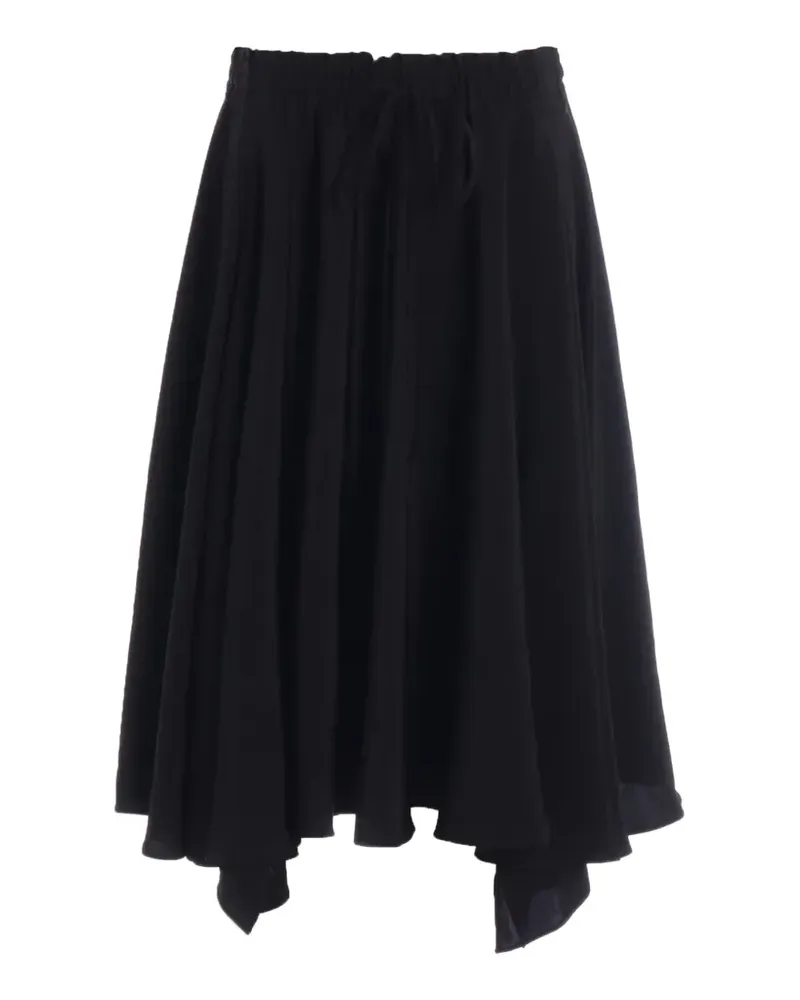 Yohji Yamamoto Asymmetrischer Midirock - Schwarz Schwarz