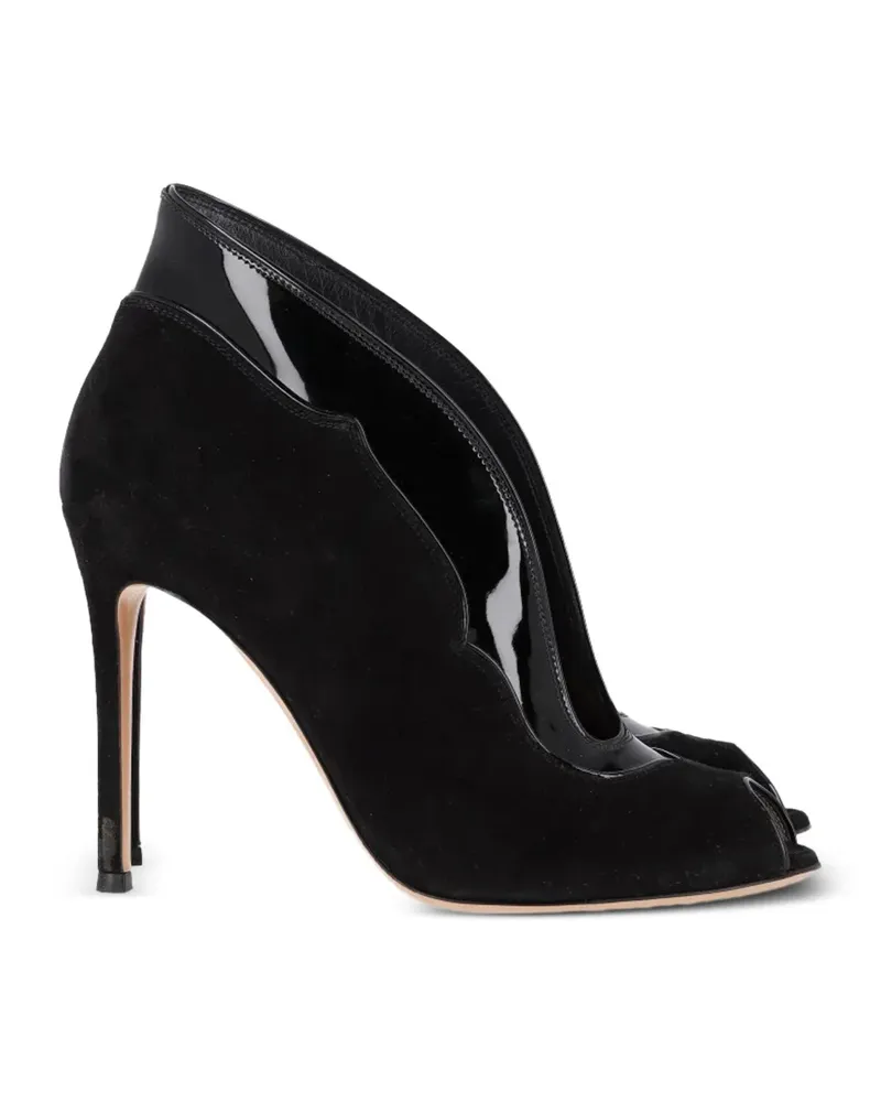 Gianvito Rossi Vamp peep-toe leather ankle boots - Schwarz Schwarz