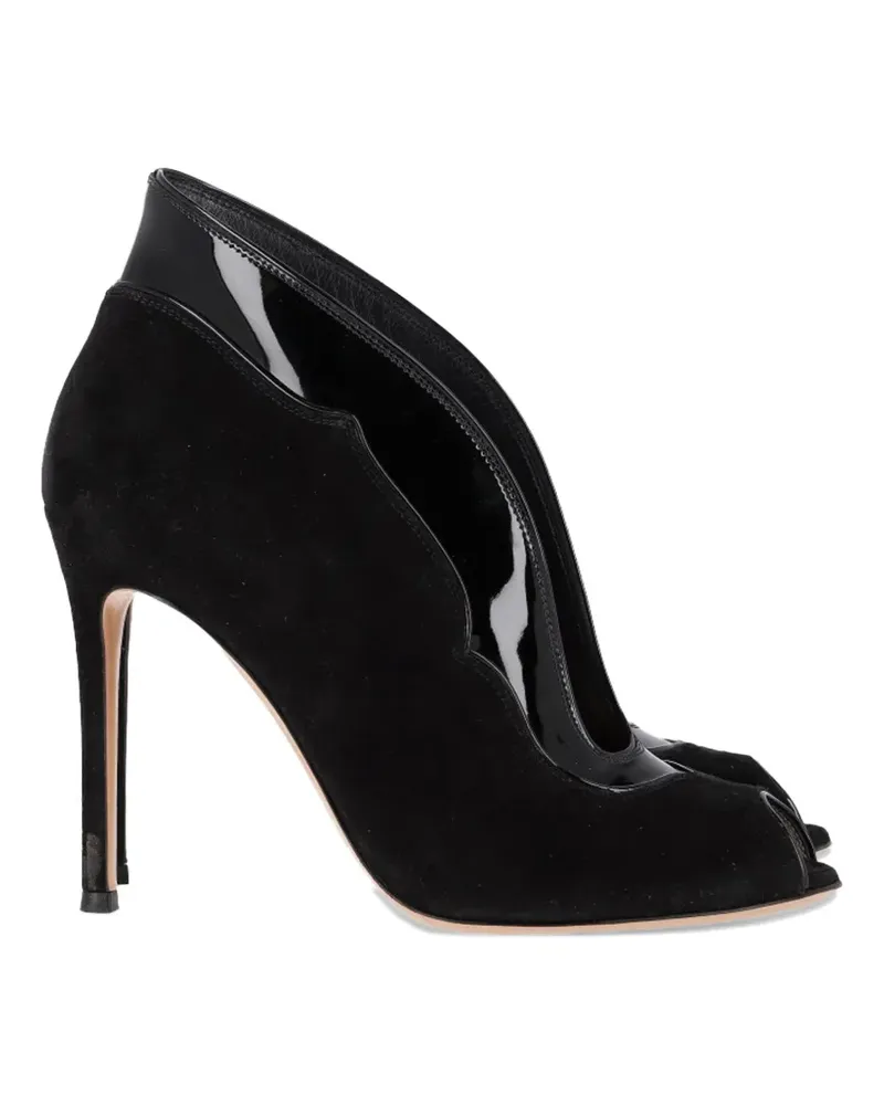 Gianvito Rossi Vamp peep-toe leather ankle boots - Schwarz Schwarz