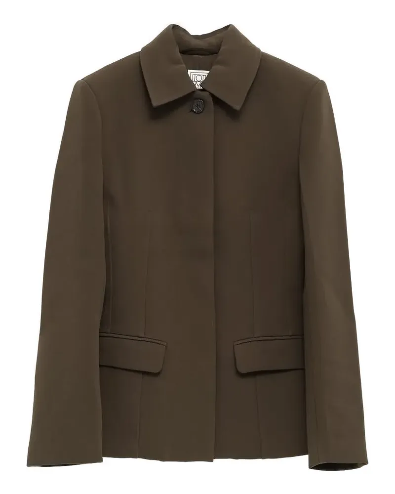 Totême notched collar pocket jacket - Braun Braun