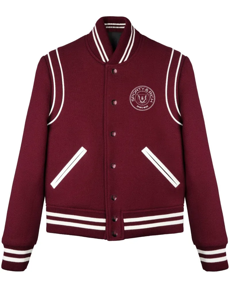 SPORTY & RICH Collegejacke mit Logo-Stickerei Rot