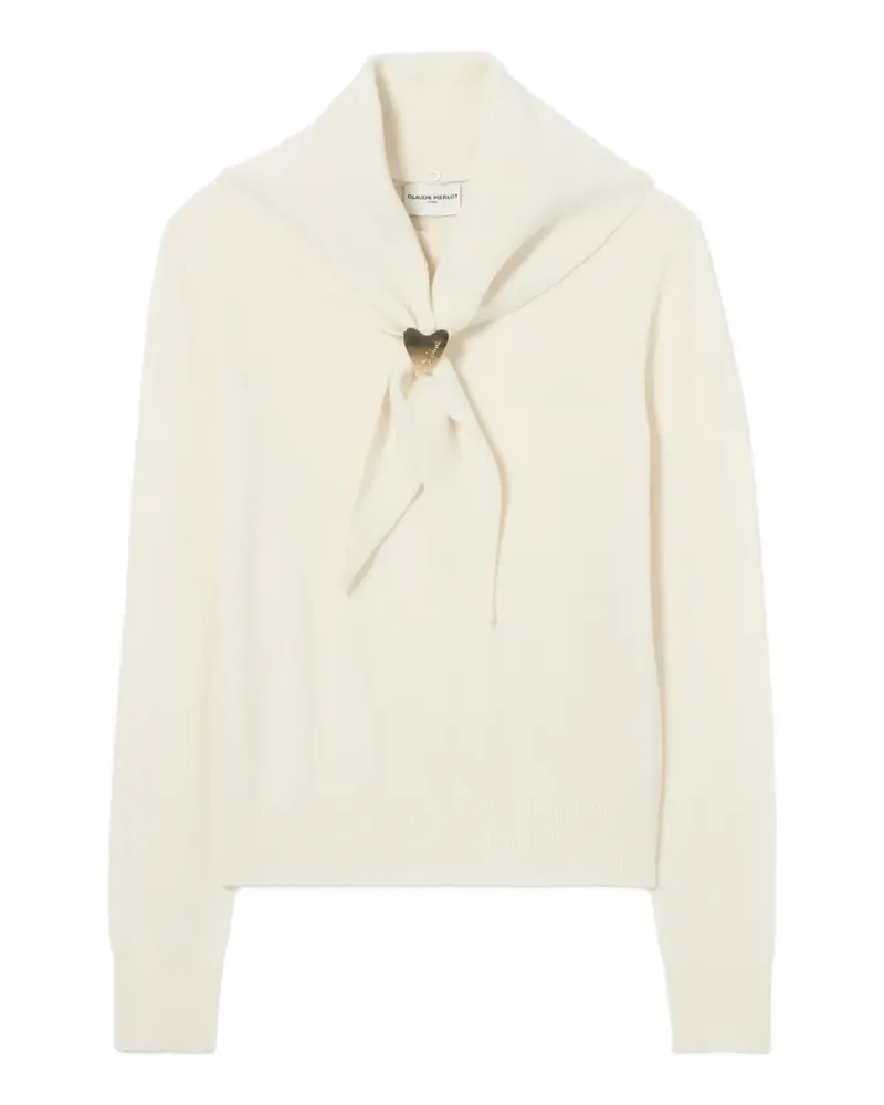 Claudie Pierlot Strickpullover mit abnehmbarem Schal - Nude Nude