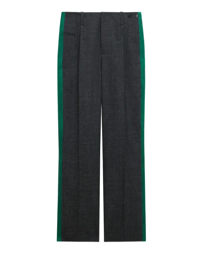 Marni Hose aus grauer britischer Wolle mit Seitenstreifen Grau