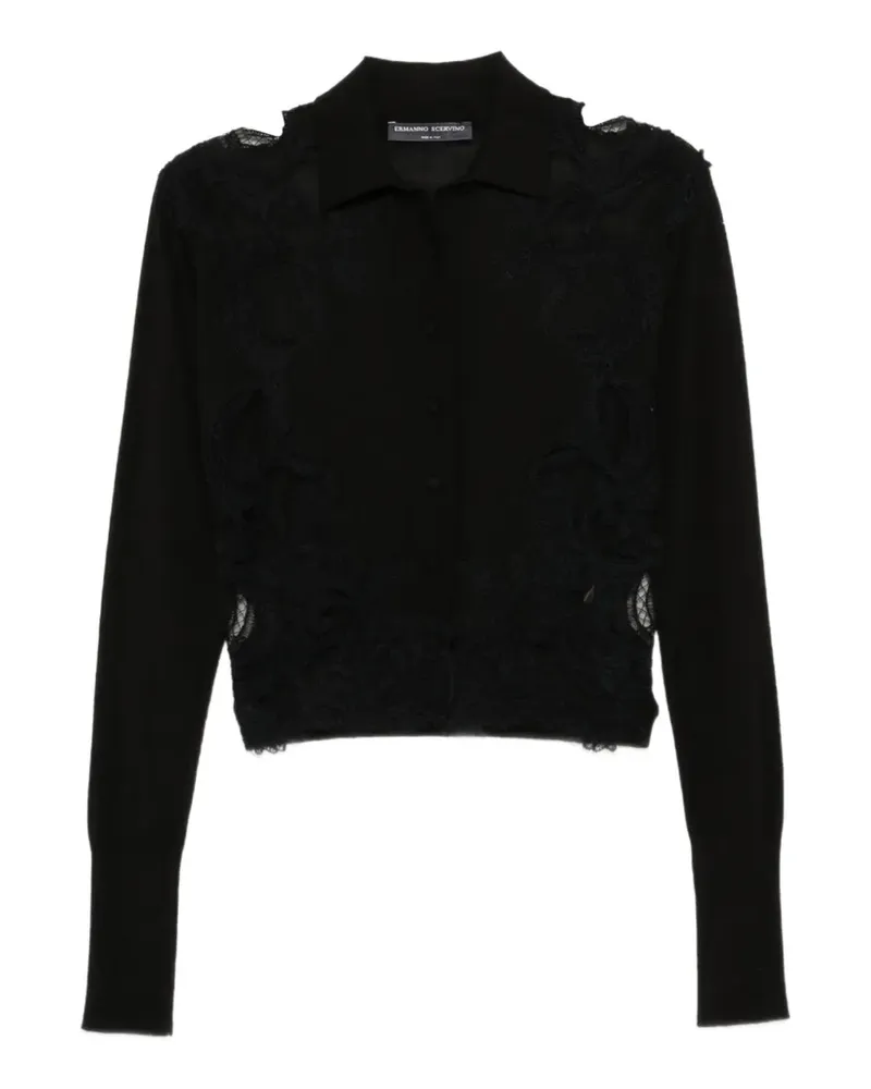 Ermanno Scervino Cardigan mit Spitzeneinsatz - Schwarz Schwarz