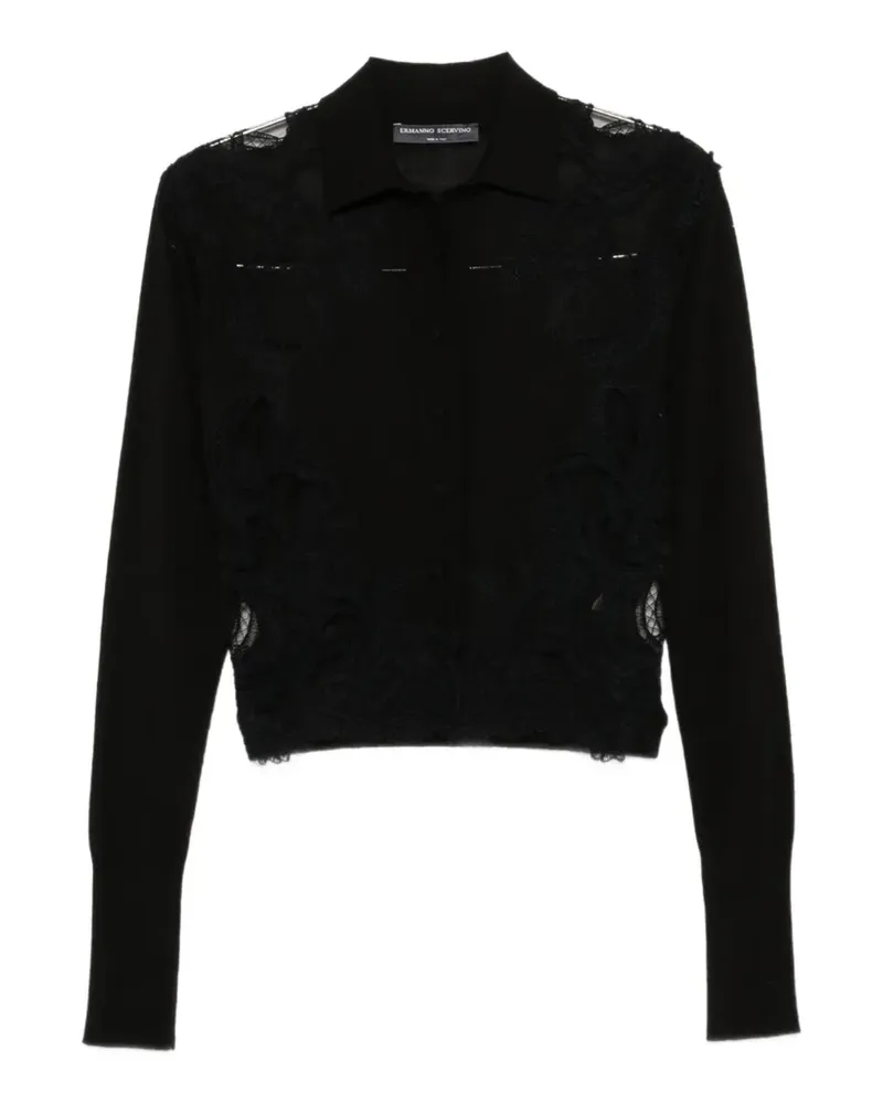 Ermanno Scervino Cardigan mit Spitzeneinsatz - Schwarz Schwarz