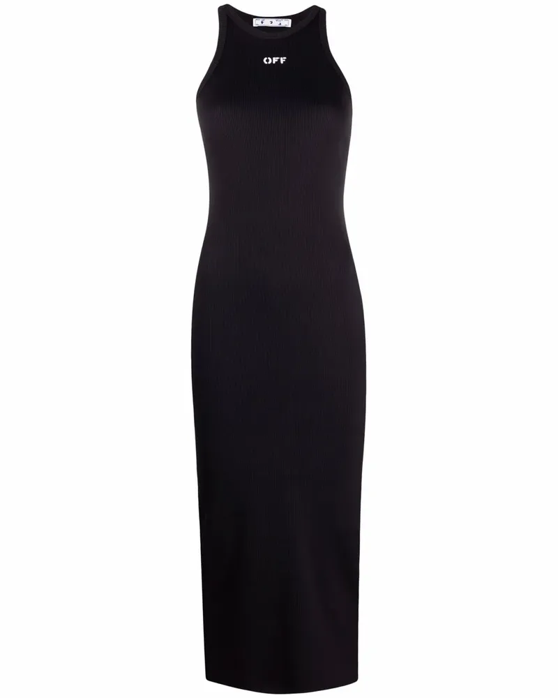 OFF-WHITE Geripptes Kleid - 1001 BLACK WHITE 1001