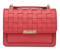 Schultertasche mit Webmuster - Rot