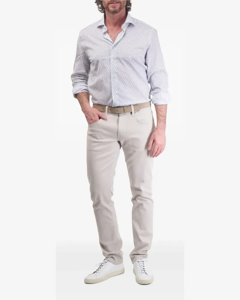 Fedeli Hemd mit Blumenmuster - Grau Grau
